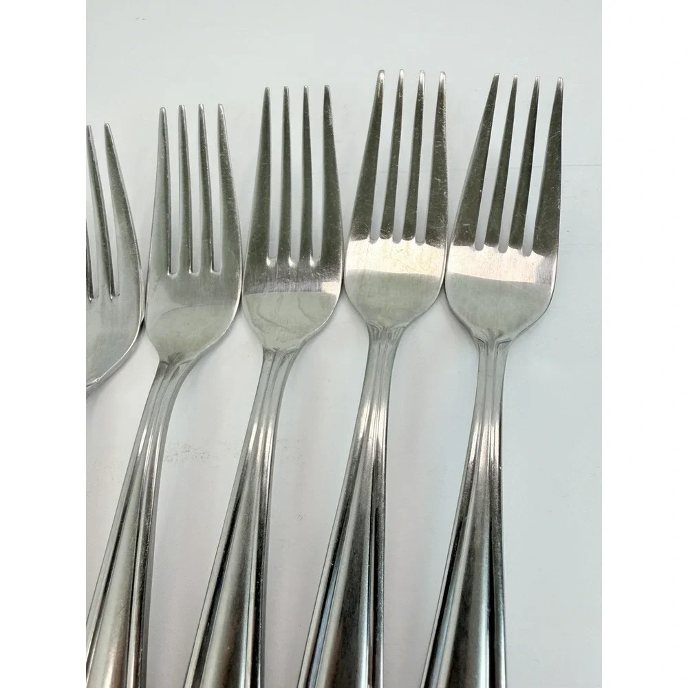 Oneida Satin Bristol Everdale Stainless Dinner Forks Lot Of 6